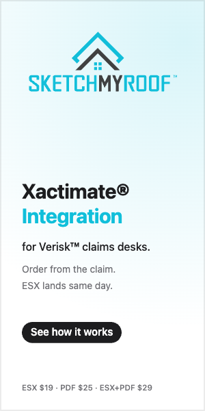 Sketch My Roof: Xactimate® Integration for Verisk claims desks.